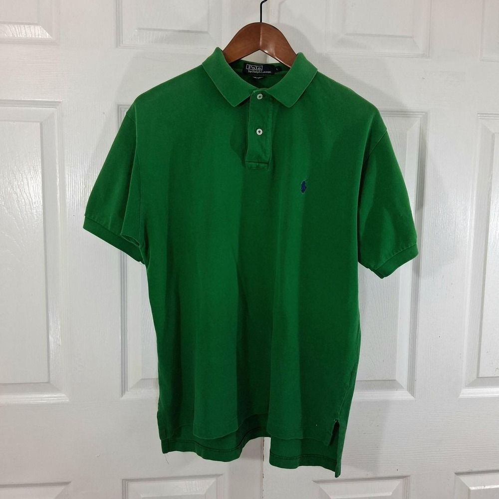 Vintage Polo Ralph Lauren Green Pique Polo Shirt L